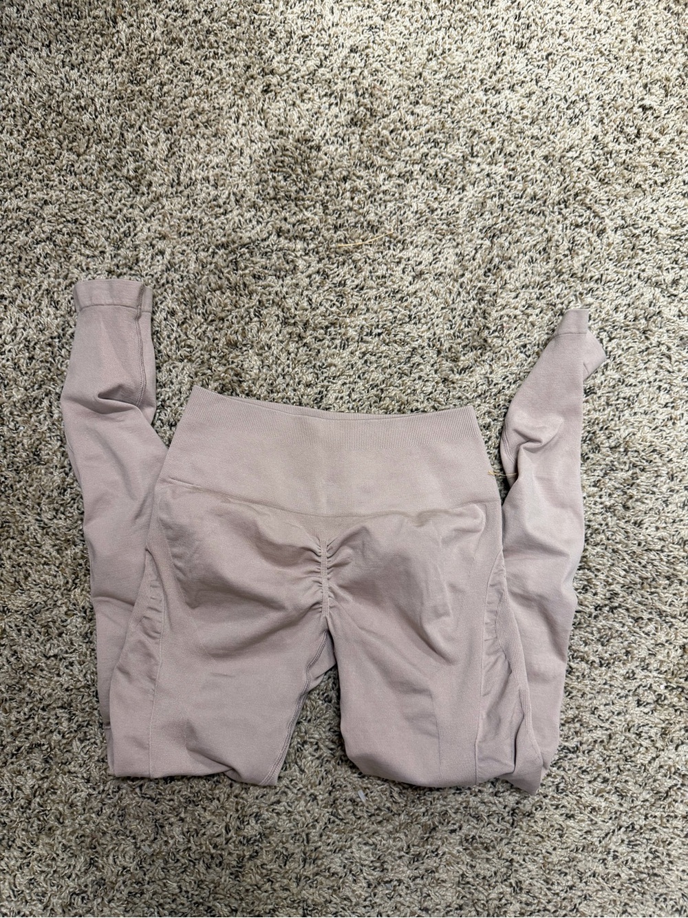 High-Waist Ruched Leggings - Light Mauve